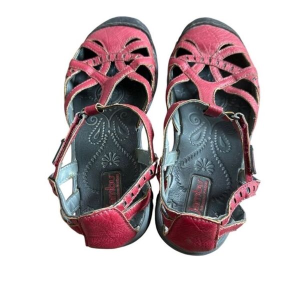 Jambu Sandals Shoes 7.5 M Red Gail Memory Foam Bump Toe Comfort - Picture 3 of 9